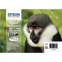 Epson T0895 Monkey Black Cyan Magenta Yellow Standard Capacity Ink Cartridge Multipack 6ml + 3 x 3.5ml (Pack 4) - C13T08954010 - GRADE A STOCK