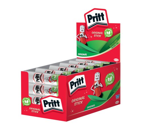 Pritt Original Glue Stick Sustainable Long Lasting Strong Adhesive Solvent Free Value Pack 22g (Pack 24) - 1564150