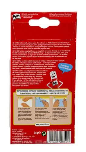 Pritt Sticky Multi-Tack Reusable Adhesive 65 Squares (Pack 24) - 2679458