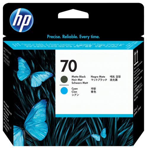 HP No 70 Matte Black Cyan Standard Capacity Ink Cartridge - C9404A