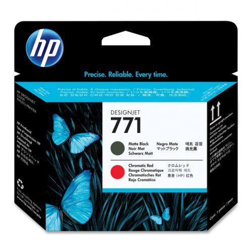 HP No 771 Matte Black and Chromatic Red Printhead  - CE017A