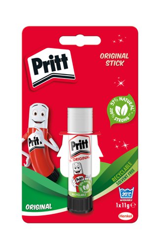 Pritt Original Glue Stick Sustainable Long Lasting Strong Adhesive Solvent Free Retail Hanging Card Value Pack 11g (Pack 12) - 1456073