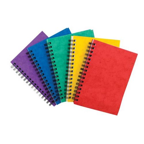 Pukka Pads Pressboard Pad A6 Wirebound Sidebound 120 Pages Feint Ruled Paper Assorted Colours (Pack 10 ) - 7274-PRS