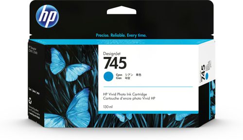 HP No 745 Cyan Ink Cartridge 130ml - F9J97A