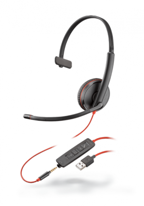 HP Poly Blackwire 3215 USB-A Wired Monaural Headset