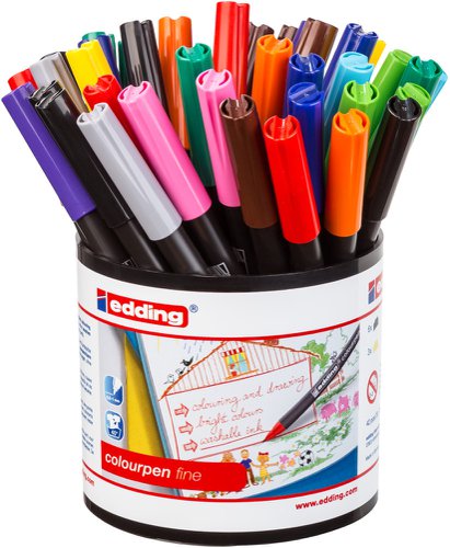 edding Colour Pen Fine Assorted Colours Classpack (Pack 42) - 4-COLFINE-42