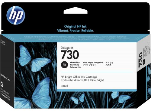 HP No 730 Photo Black Standard Capacity Ink Cartridge 130ml - P2V67A