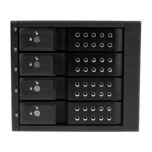 StarTech.com 4 Bay Aluminum Trayless Hot Swap Mobile Rack Backplane for 3.5 Inch SATA SAS 6Gbps Hard Drives