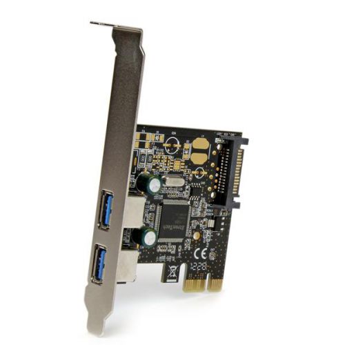 StarTech.com 2 Port PCI Express PCIe SuperSpeed USB 3.0 Controller Card with SATA Power