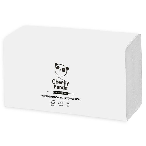 Cheeky Panda Sustainable V Fold Flushable Bamboo Hand Towel (Pack 3200) - VHANDTW20