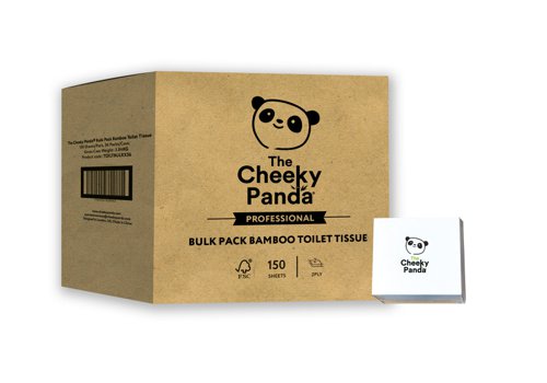 Cheeky Panda Sustainable Bamboo Toilet Tissue Travel Bulk Pack 150 Sheets Per Pack (Pack 36) - TOILTBULKX36