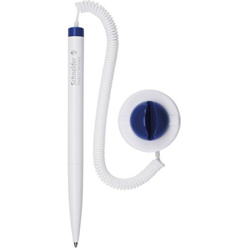 Schneider Klick-Fix-Pen White Ballpoint Pen Expandable cord & Pen Holder Blue Ink with Replacable Express 775 M Refill (Single Pen) - 4120