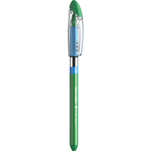 Schneider Slider Basic XB Ballpoint Pen Extra Broad Tip Green Ink with Rubberised Grip Zones (Pack 10) - 151204