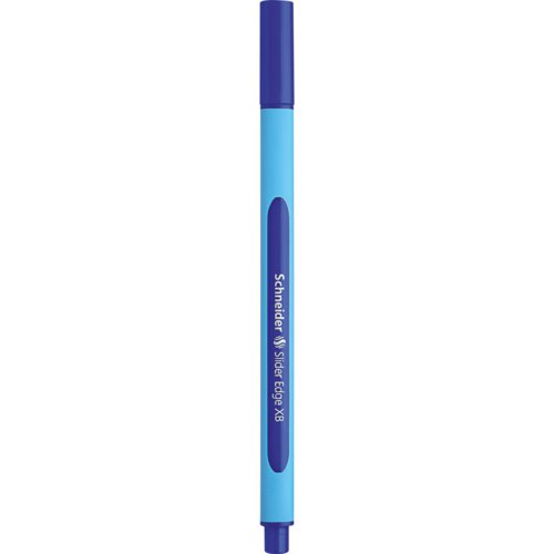 Schneider Slider Edge XB Ballpoint Pen Extra Broad Tip Blue Ink with Rubberised Three Sided Barrel made of 83% Recycled Plastic (Pack 10) - 152203