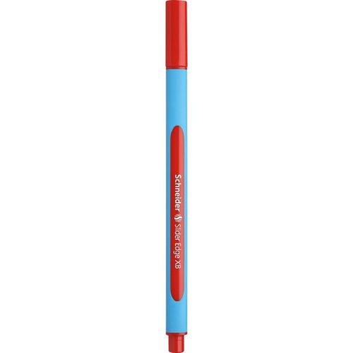 Schneider Slider Edge XB Ballpoint Pen Extra Broad Tip Red Ink with Rubberised Three Sided Barrel made of 83% Recycled Plastic (Pack 10) - 152202