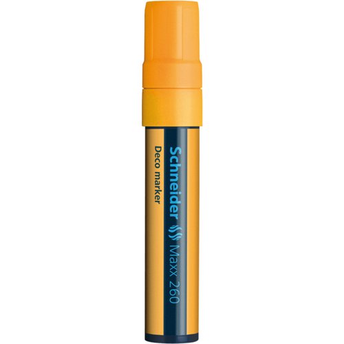 Schneider Maxx 260 Chalk Marker Odourless Liquid Chalk Chisel Tip 5mm-15mm Line Width Orange (Pack 5) - 126006