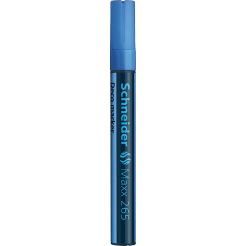 Schneider Maxx 265 Chalk Marker Odourless Liquid Chalk Bullet Tip 2mm-3mm Line Width Blue (Pack 10) - 126510