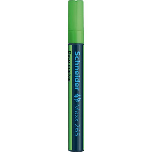 Schneider Maxx 265 Chalk Marker Odourless Liquid Chalk Bullet Tip 2mm-3mm Line Width Green (Pack 10) - 126511