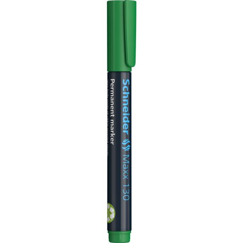 Schneider Maxx 130 Permanent Marker Bullet Tip 1mm-3mm Green (Pack 10) - 113004