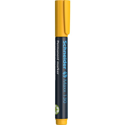 Schneider Maxx 130 Permanent Marker Bullet Tip 1mm-3mm Yellow (Pack 10) - 113005