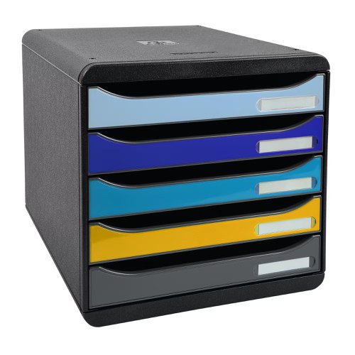 Exacompta Bee Blue Big Box 5 Drawer Unit 347 x 278 x 267mm Assorted Colours (Each) - 3094202D