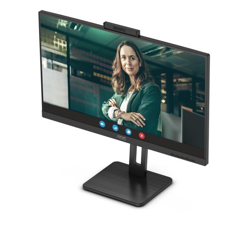 AOC 24P3CW 23.8 Inch 1920 x 1080 Pixels Full HD IPS Panel 75Hz Refresh Rate HDMI DisplayPort USB-C Built-in Webcam Monitor