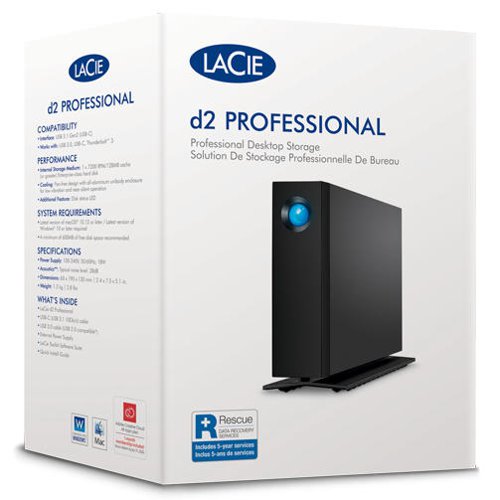 LaCie d2 Professional 20TB USB-C External Hard Drive Black