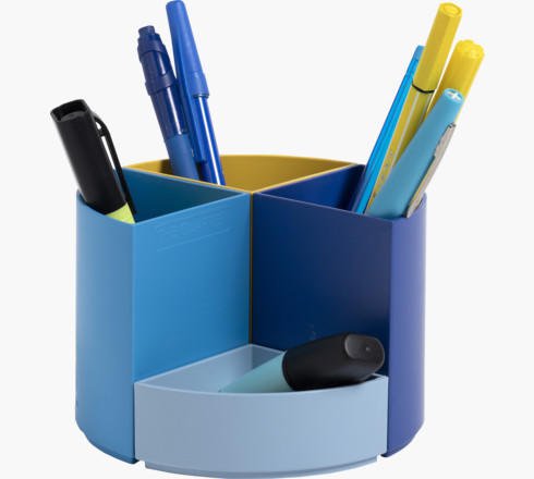 Exacompta Bee Blue The Quarter Pen Pot Set 12 x 12 x 8.3cm Assorted Colours (Each) - 68202D