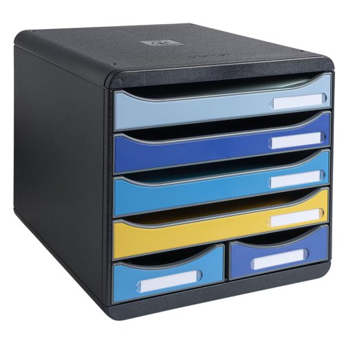 Exacompta Bee Blue Big Box 6 Drawer Set 347 x 278 x 271mm Assorted Colours (Each) - 3124202D