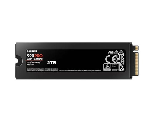 Samsung MZ-V9P2T0 990 PRO 2TB PCI Express 4.0 V-NAND MLC NVMe Internal Solid State Drive with Heatsink