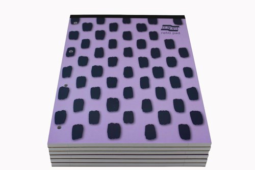 Europa Splash A4 Refill Pad Headbound 140 Pages 80gsm FSC Paper Ruled With Margin Punched 4 Holes Purple (Pack 6) - EU1510Z