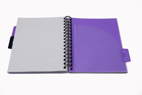 Europa Splash A5 Project Book Wirebound 200 Micro Perforated Pages 80gsm FSC Ruled Paper Punched 4 Holes Purple (Pack 3) - EU1508Z