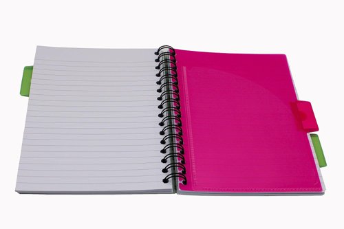 Europa Splash A5 Project Book Wirebound 200 Micro Perforated Pages 80gsm FSC Ruled Paper Punched 4 Holes Pink (Pack 3) - EU1509Z