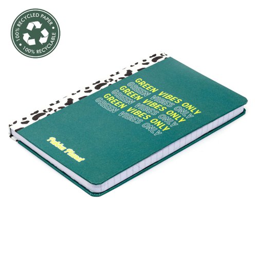 Pukka Planet Casebound Notebook 134 x 215mm 192 8mm Ruled 90gsm Pages Green Vibes Only - 9704-SPP