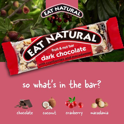 Eat Natural Dark Chocolate Fruit & Nut Gluten Free Bar 45g (Pack 12 x 45g) - 0401378