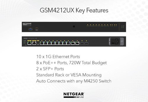 NETGEAR M4250 AV Line M4250 8 Port Power Over Ethernet Plus Managed Network Switch