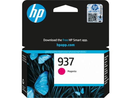 HP 937 Magenta Standard Ink Cartridge  800 Pages - 4S6W3NE