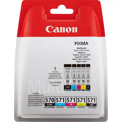 CANON PGI-570/​CLI-571 Ink Cartridge PGBK/​C/​M/​Y/​BK - 0372C006