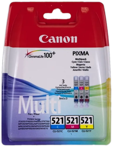 Canon CLI521 CMY Standard Ink Cartridge 9ml - 2934B015