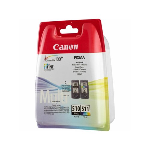 Canon PG510/​CL511 PVP CMYK Standard Ink Cartridge  9ml - 2970B017