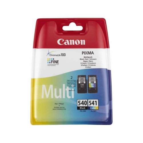 Canon PG540/​CL541 CMYK PVP Standard Ink Cartridge 8ml + Photo Paper - 5225B013