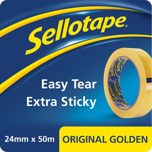 Sellotape Original Golden Tape Easy Tear Extra Sticky 24mm x 50m (Roll) - 2928287