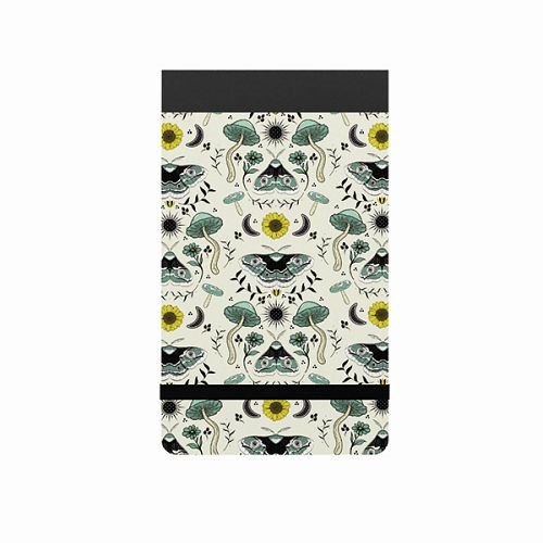 Silvine Elasticated Pocket Notebook 160  Page 78 x 127mm Grey Moth & Mushroom Design (Pack 12) - 190MM2