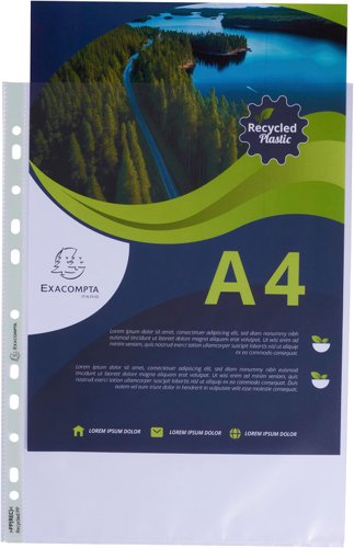 Exacompta Forever Recycled Punched Pockets A4 60 Micron PK100 - 5320E