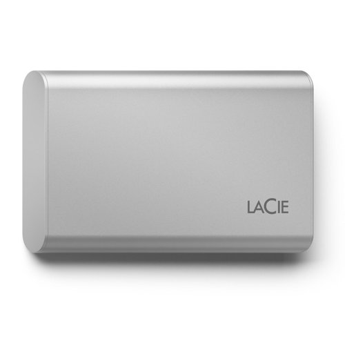 LaCie 500GB V2 USB-C Portable Silver External Solid State Drive