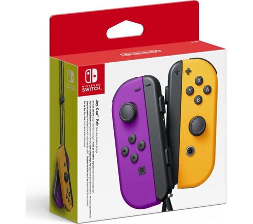 Nintendo Joy-Con Pair Neon Purple and Neon Orange Gaming Controllers