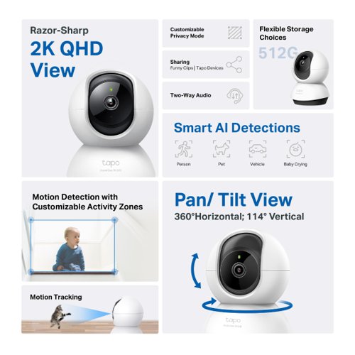 TP-Link Tapo C220 Pan Tilt AI Home Security Wi-Fi Camera