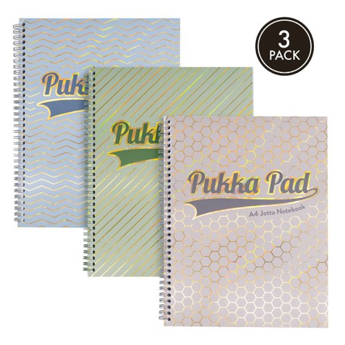 Pukka Haze Jotta Notepad A4+ Wirebound 200 Ruled Pages 80gsm Paper Assorted Colours (Pack 3) - 9865(AST)-HZE