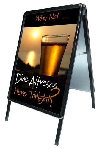 SECO Aluminium Snap Frame A-Board 32mm 20 x 30 Inches Black - 2030ABBLACK