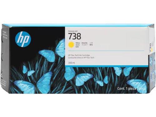 HP No 738 Yellow Standard Capacity Ink Cartridge 300ml - 676M8A